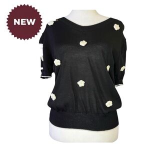 Black Floral Women's Top